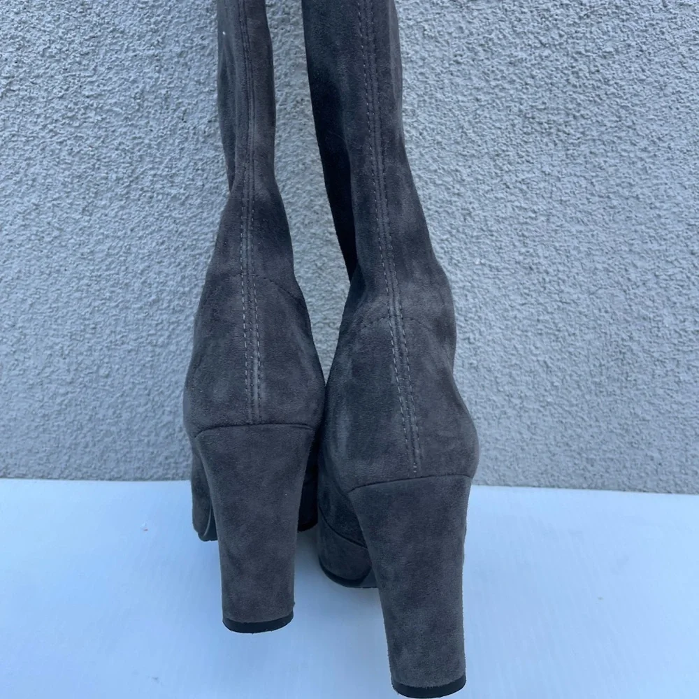 Stuart Weitzman Hiline OTK Boot In Slate Grey